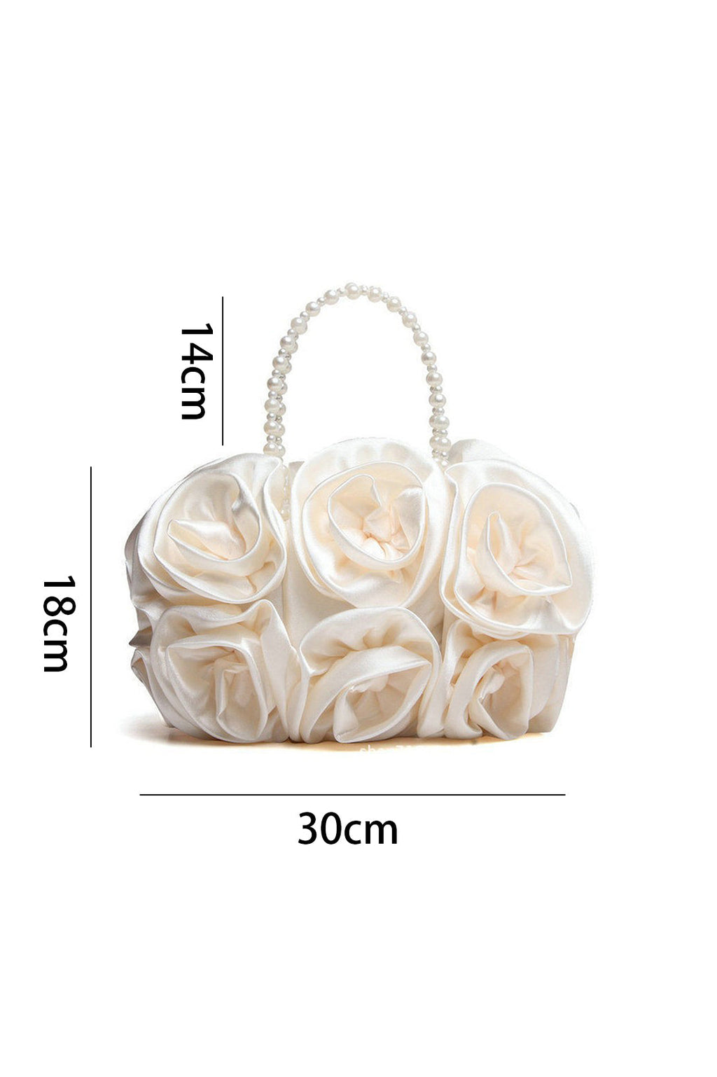 Satin Rosettes Pearl Handbag