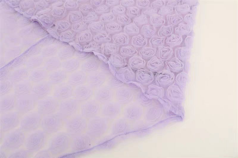 3D PURPLE ROSE HALTER NECK BACKLESS MIDI DRESS