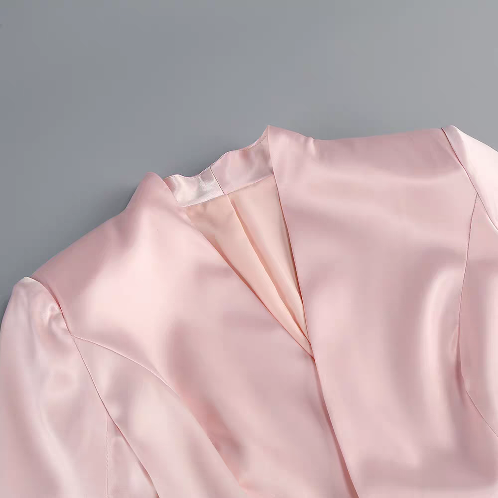 Ilhamp Pink Blazer & Mesh Skirt Set