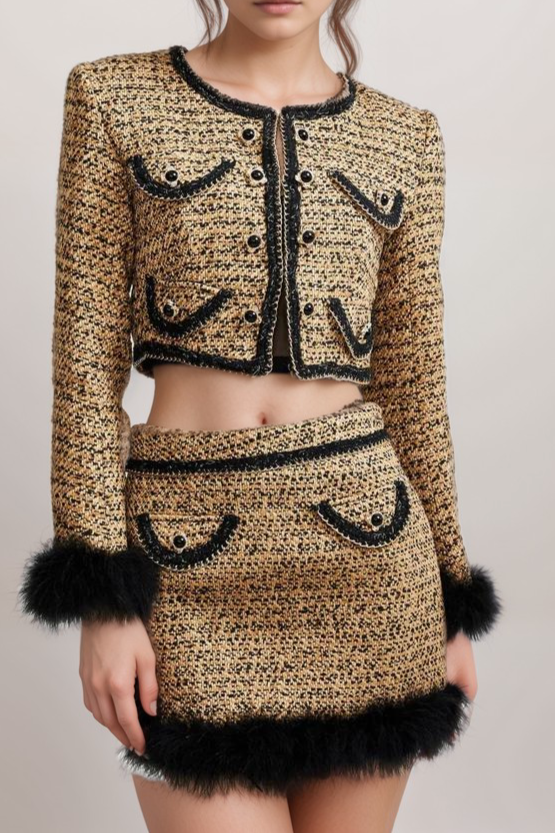 Waelvira cropped jacket & skirt matching set