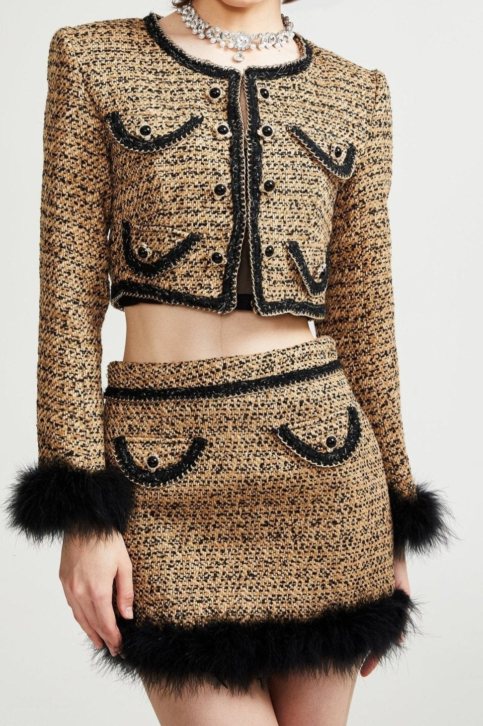 Waelvira cropped jacket & skirt matching set