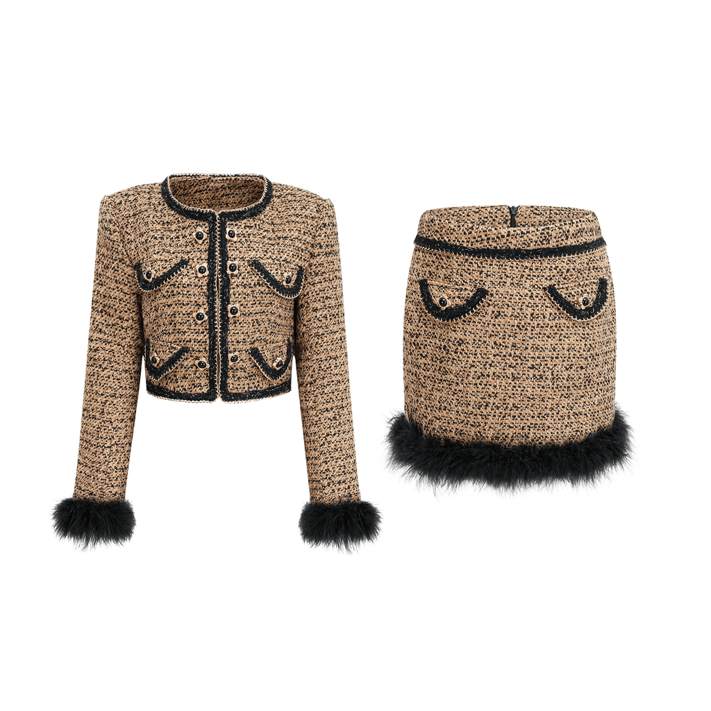 Waelvira cropped jacket & skirt matching set